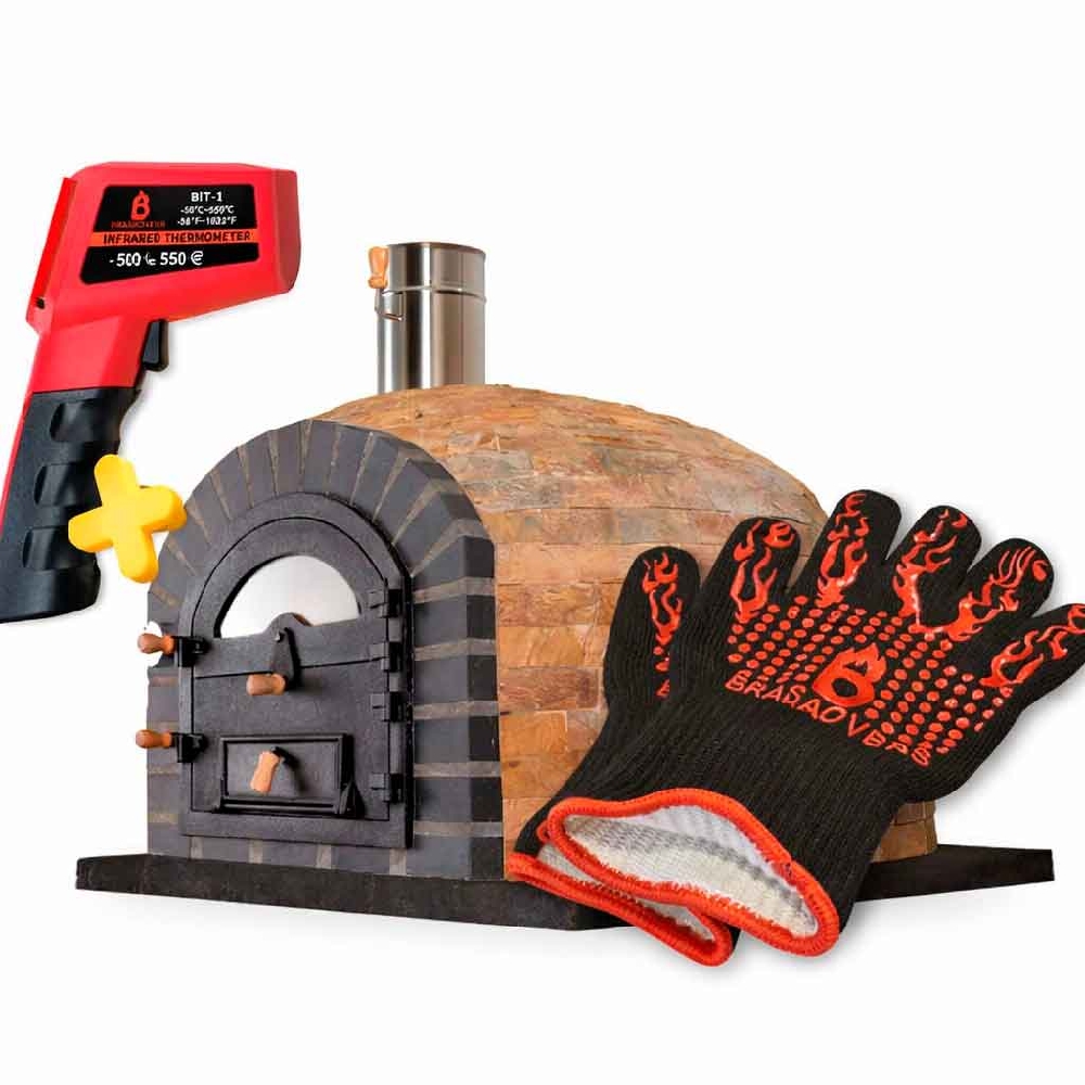 Four à bois avec accessoires offerts : thermomètre infrarouge et gants haute température